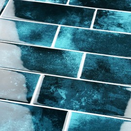 FunStick White Herringbone Peel and Stick Backsplash for Kitchen 12"x12" Peel and Stick Tile Stickers Self Adhesive Stick on Backsplash Wall Tiles for Kitchen Bathroom Shower RV Waterproof 5 Sheets