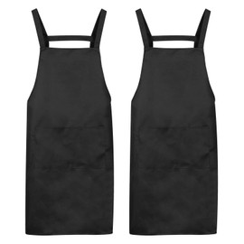HARFINGTON 2pcs H Style Apron Kitchen Cooking Aprons Artist Painting Apron with 2 Pockets for Home Kitchen Restaurant Craft Garden Cooking, Dark Green