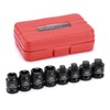 CASOMAN 8PCS 1/2-Inch Drive Pipe Plug Socket Set, Cr-Mo, SAE,