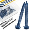 Mywish 100Pcs Concrete Screws, 1/4 x 1-3/4" Slotted Hex Washer