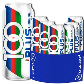 (6 Cans) 100 PLUS Isotonic Sports Drinks Hydration Maksuri 100+ Gym Towel Set 11fl oz