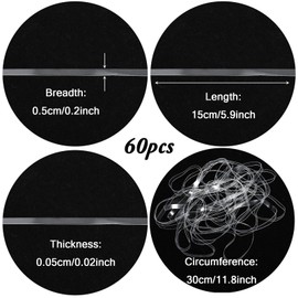 60Pcs Large Rubber Bands for Trash Can Elastic Silicone Heavy Duty Rubber Bands for Office Kitchen Home Restaurant Wrapping and Fixing Securing Thick Files Garbage Can