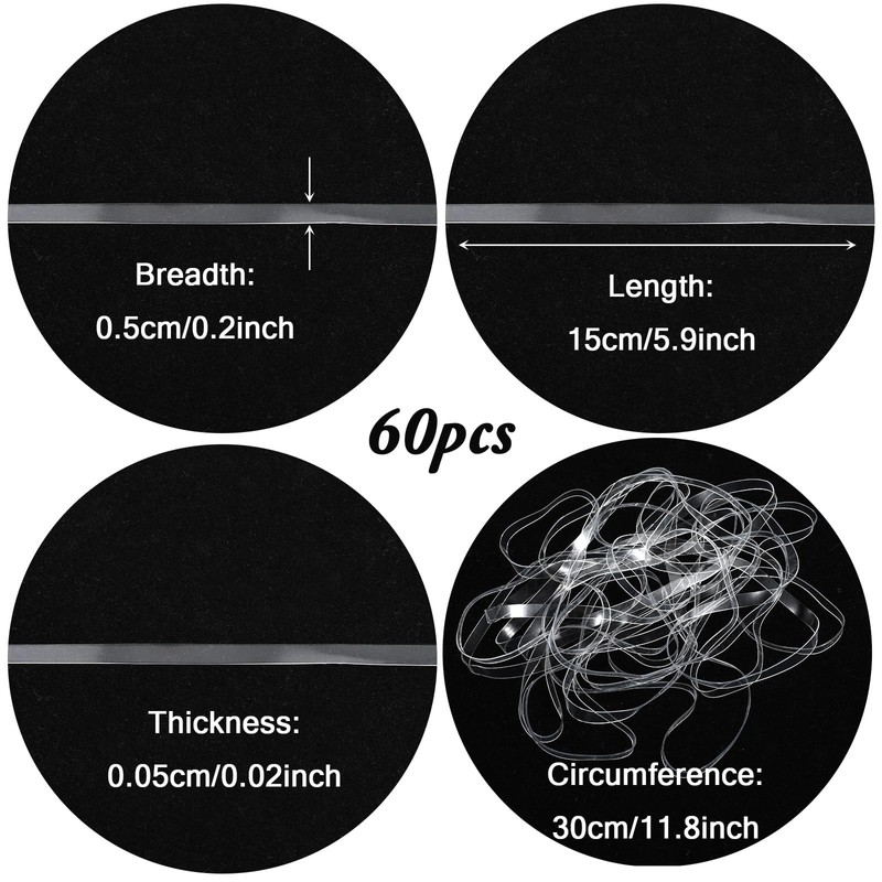 60Pcs Large Rubber Bands for Trash Can Elastic Silicone Heavy