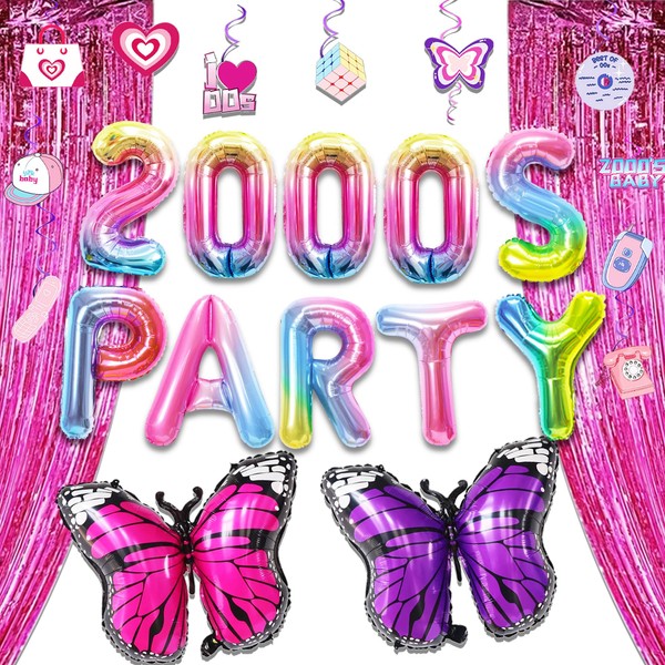 JeVenis Rainbow Y2k Party Decorations Early 2000s Party Supplies for