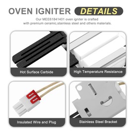 【2025 UPGRADED】MEE61841401 Gas Range Oven Igniter - Replacement for LG Gas Oven LRG3095ST LRG3061ST LSG4513ST Igniter - 1599783 AP5214765 MEE63084901 MEE61841403 Oven Igniter Replacement