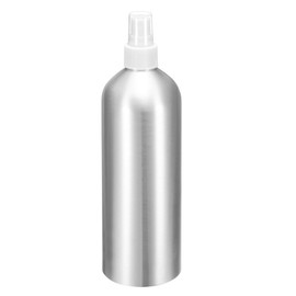 HARFINGTON Aluminum Fine Mist Spray Bottles 500ml/16oz Metal Small Liquid Alcohol Refillable Travel Container with White Plastic Nozzle Cap for Perfume Skincare Cosmetic Storage Bottle