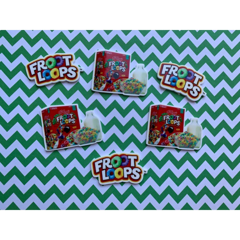 8pc. Froot Loops, Planar Resin Flatback, Cabochon, Bow Center, Flatback,