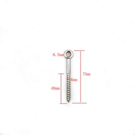 20Pack 304 Stainless Steel Long Screw Eye Bolt Cable Railing Kit fits 1/8" Stainless Steel Wire Rope Cable