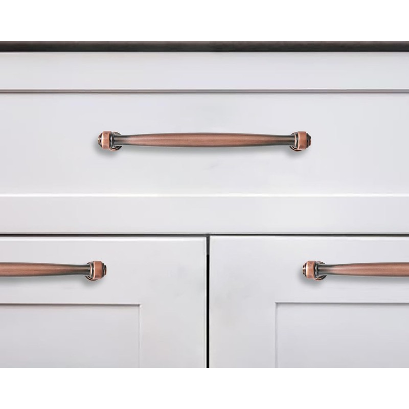 khtumeware 2 Pack 8 Inch(203mm) Brushed Antique Copper Cabinet Pulls