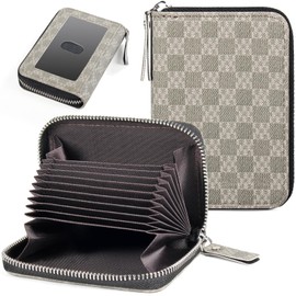 EcoVision Credit Card Holder RFID Card Case Wallet, Small Accordion Zipper Card Case Holder, Card Organizer Case for Women Men