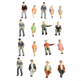 50 Pieces Sitting Figures Scale 1:32 Figure Model Peoplee Track Painted Model Miniature Painted Props for Railway Construction Layout