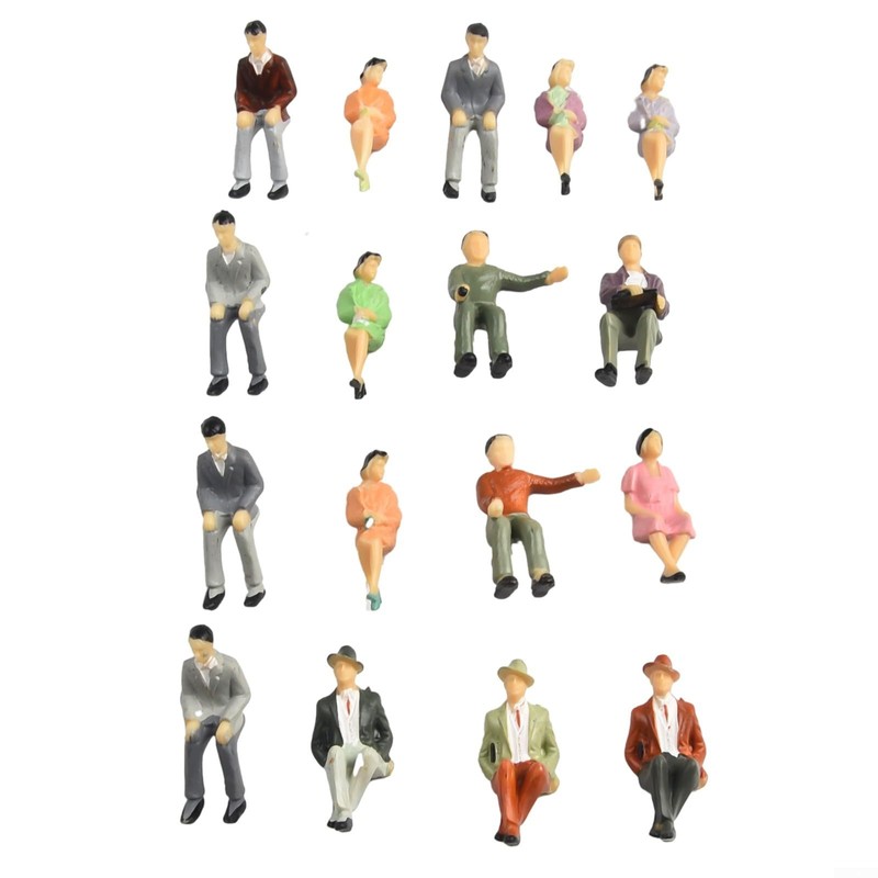 50 Pieces Sitting Figures Scale 1:32 Figure Model Peoplee Track