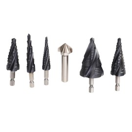 Step Drill Bits, High Speed Step Drill Bit Set 4 Flute, 1/4 Inch Shank M35 Cobalt for Stainless Steel, Multi Size Hole Stepped Up for DIY Lovers for Metal Stainless Steel