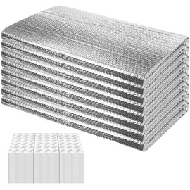 8P Garage Door Insulation Panels Kit 0.24"T Double Bubble Reflective Aluminum Foil 6MM Sheet Thermal Pre-Cut Insulation Shield 120 Tapes Winter Cold and Summer Heat for Attic Garage Wall (20.5" x 54")