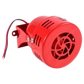 Air Siren Horn, 12V 1.5A 110db Electric Car Motorcycle Driven Air Raid Siren Horn Alarm Loud Ultra Compact Security Rescue 50s Car Speaker For Vehicle, Motorcycle, Yacht, Boat, Busses, etc(Red)