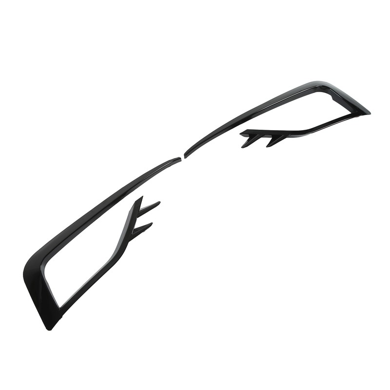 Pair Front Fog Light Lamp Eyebrow Trim Glossy Black for