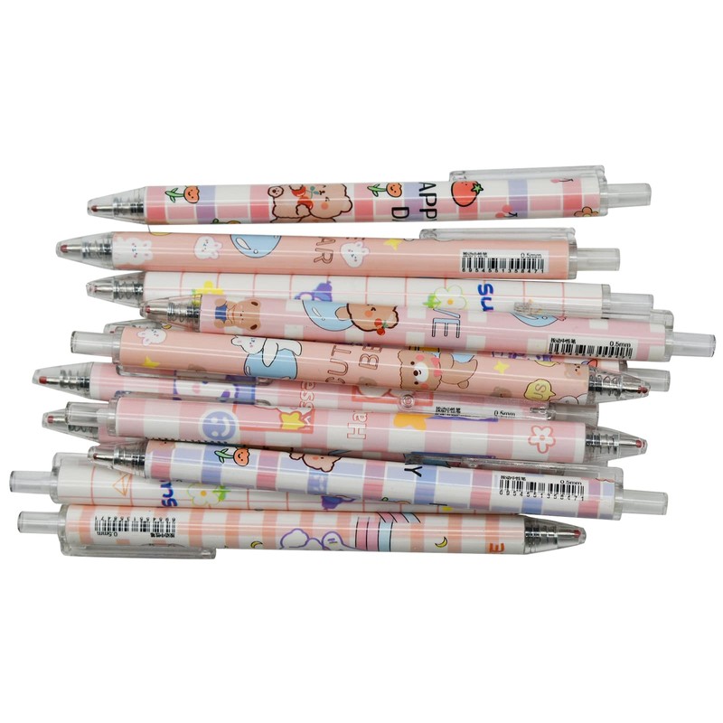 Maydahui 12PCS Cartoon Bear Rabbit Gel Pen Retractable Printing Animal
