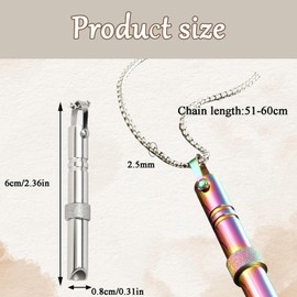 nernnernv 2 Pcs Mindful Breathing Necklace, Portable Stress Relief Mindful Breathing, Necklace for Smoking Cessation, Meditation in 2 Colors(Chroma/Silver)