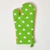 HOMESCAPES - Pure Cotton Oven Glove - Stars - Lime