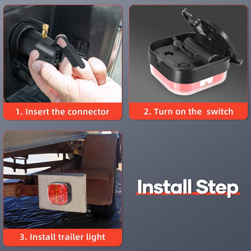 Wireless Trailer Lights for Towing, Rechargeable LED Tail Light Kit