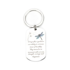 Motivational Stainless Steel Keychain, Inspirational Dragonfly Design, Perfect Little Gifts for Women, Good Friend Gifts, Birthday Presents, Encouragement for Sisters, Daughters, And Colleagues