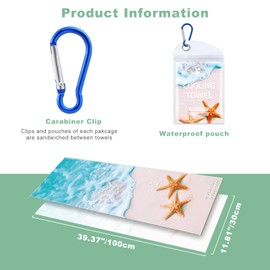 Pleneal Cooling Towels, Breathable Yoga Towel with Pouch, Microfiber Soft Cooling Towel for Sport, Gym, Workout