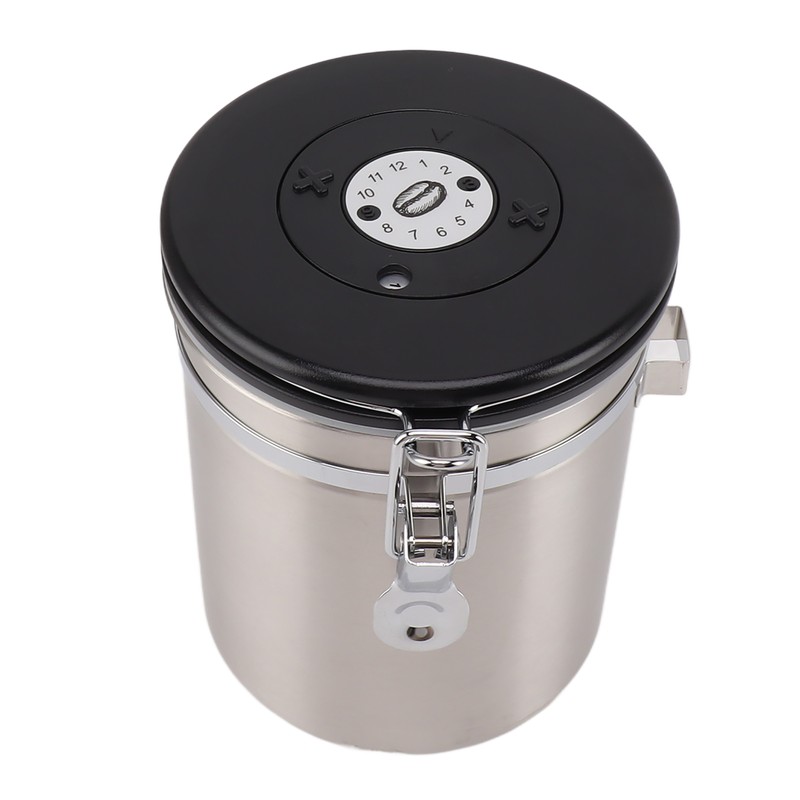 1.5L Coffee Canister Coffee Container with Scoop Date Tracker Stainless