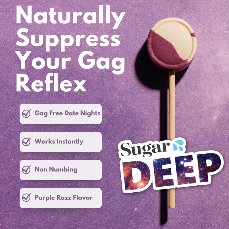 DEEP Gag Suppressing Sucker Purple Raspberry Flavored - No Gag