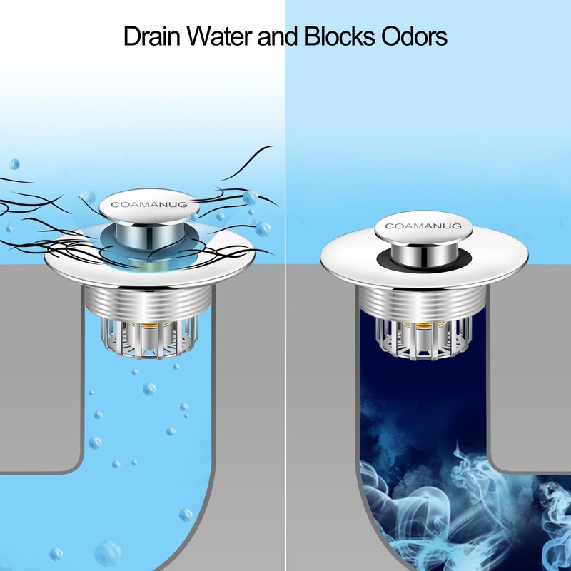 coamanug Bathtub Stopper | Shower Drain Hair Catcher, Pop-up Tub