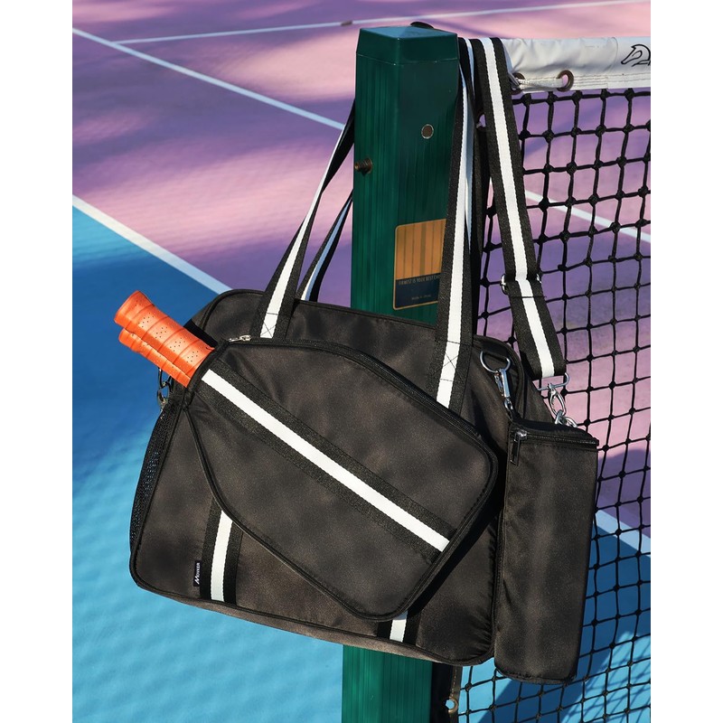Movker Pickleball Tote Bag for Women Men with Paddle Cover