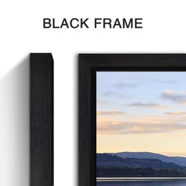 Dock Framed Canvas Wall Art - Lakeside Sunset Picture Pier Painting Nature Landscape Prints Scenery Artwork for Living Room Home Office