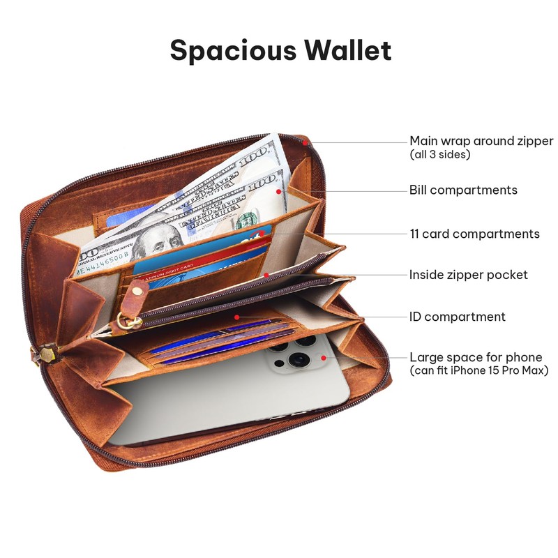 VALENCHI RFID Soft Flexible Leather Wallet for Women-Credit Card Slots,