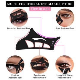 2PCS Reusable Eyeshadow Stencil Tool for Eyes, Cat Eyeliner Stencil Guide Eyeshadow Shield Eyeliner Wing Eyeshadow Makeup Hooded Eye Patches Auxiliary Tool,Black