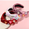 YAHPERN 3PCS Valentine’s Day Headband for Women Red Pink Conversation