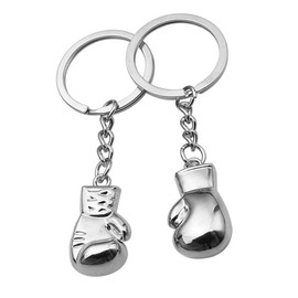 JLEivvi 2 PCS Boxing Gloves Pendant Keychain Metal Chic Boxing Glove Keychains，Christmas/Birthday/Valentine's Day Gift for Men and Women