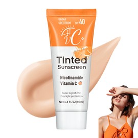 ChicNana Tinted Sunscreen for Face, Spf 40 Vitamin C Tinted Moisturiser Face Women, Sheer Matte Finish, Sun Cream, Natural Sunscreen, Uv Protection for All Skin Type (40ml)