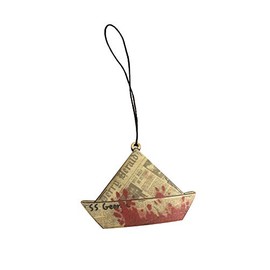 SS Georgie Boat Scary Clown Horror Movie Engraved Printed Wooden Rear View Mirror Car Charm Dangler - Gifts for Him, for Her, for Boys, for Girls, for Husband, for Wife, for Them, for Men, for Women