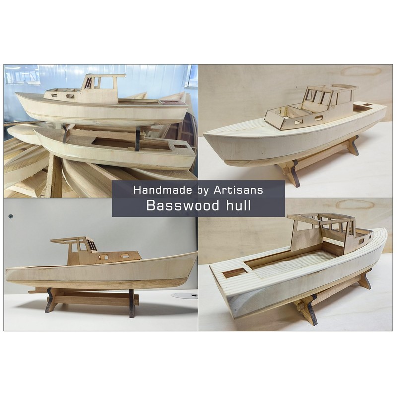 SAILINGSTORY Wooden Classic Lobster Boat Model Boat Decor Ship Model