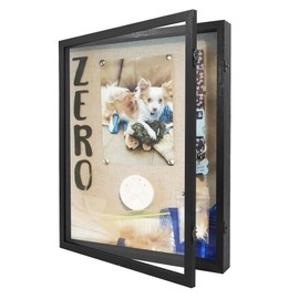 GraduatePro Shadow Box Frame 16x20 Display Case with Linen Back, Plexiglass Window Door with Hinge, Picture Frame Wedding Bouquet Memorabilia Medals Photos Memory Box for Keepsakes Black