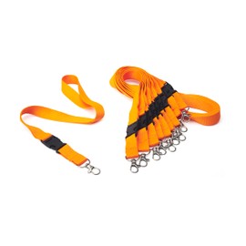 Lanyard Neck Strap Keychain with Detachable Buckle for Business Card Student Bus (Orange, 10)