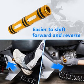 BAKAFOH Aluminum Forward/Reverse Gear Shift Lever Shifter Lever Knob Cover w/Anti-Slip Rubber Rings for Can Am Ryker 600 900 Ace Rally Edition Sport 2019+ Shift Accessories (Golden Style)