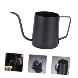 WOONEKY Portable Handheld Coffee Drip Pot 250ml Stainless Steel Kettle Long Spout Black Safe Non-Stick Coffee Lovers