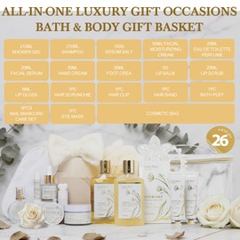 26 Pcs Spa Bath and Body Gift Basket, Vanilla YLANG YLANG Spa Kit Gift Set