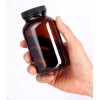 JUVITUS 8 oz Amber Glass Packer Bottle with Black Ribbed