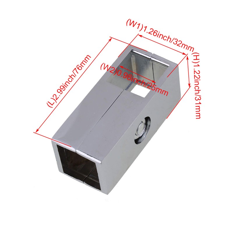 Yibuy Silver Square Tube Connector 2 Way Clamp Rack Fitting