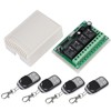 Wireless Remote Control Switch, 433MHz DC 12V Multi-Function 4-Way Remote