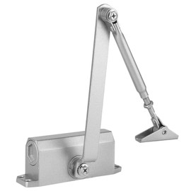 Adjustable Heavy Duty Silver Door Closer, Hold Open for 25-35kg Doors, Fire Rated, Suitable for Left and Right Hand Doors