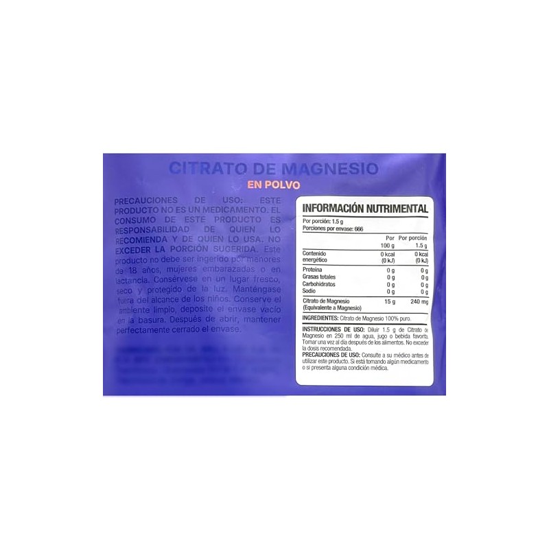 Life Citrato de Magnesio Puro 1 kg + Citrato de
