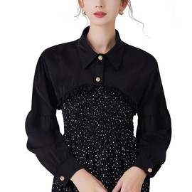 GZHOK Fake Collar Half Shirts Detachable Black Collar False Lapel Blouse Collar Women Faux Collar Shirt