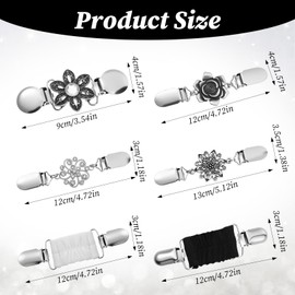 6 PCS Clothes Clips to Tighten Dress Clips Back Vintage Sweater Shirt Tightener Clip Retro Cardigan Collar Brooches Decor Variety of Styles to Tighten Dress Pant Waist for Women